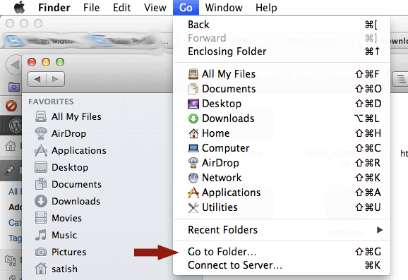 Open hidden folders in mac osx