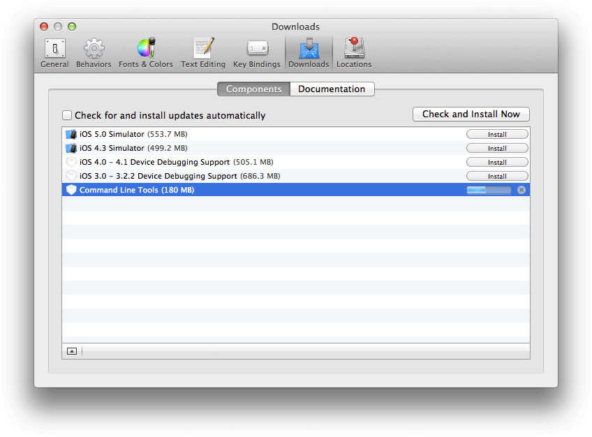 installing command line tools on MAC OSX